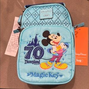 BNWT Disneyland 70th Anniversary Magic Key Lug Crossbody Bag